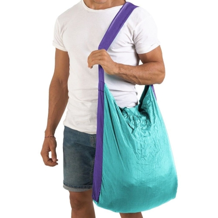 Ticket to the Moon  Eco Market Bag L Turquoise,Purple