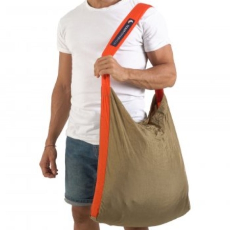Ticket to the Moon  Eco Market Bag L Brown,Orange
