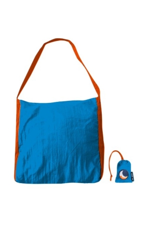 Ticket to the Moon  Eco Market Bag L Aqua,Orange 