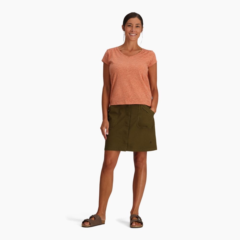 Royal Robbins Featherweight Slub Tee Women's Baked Clay Nisene Y611013S-221 shirts en tops online bestellen bij Kathmandu Outdoor & Travel