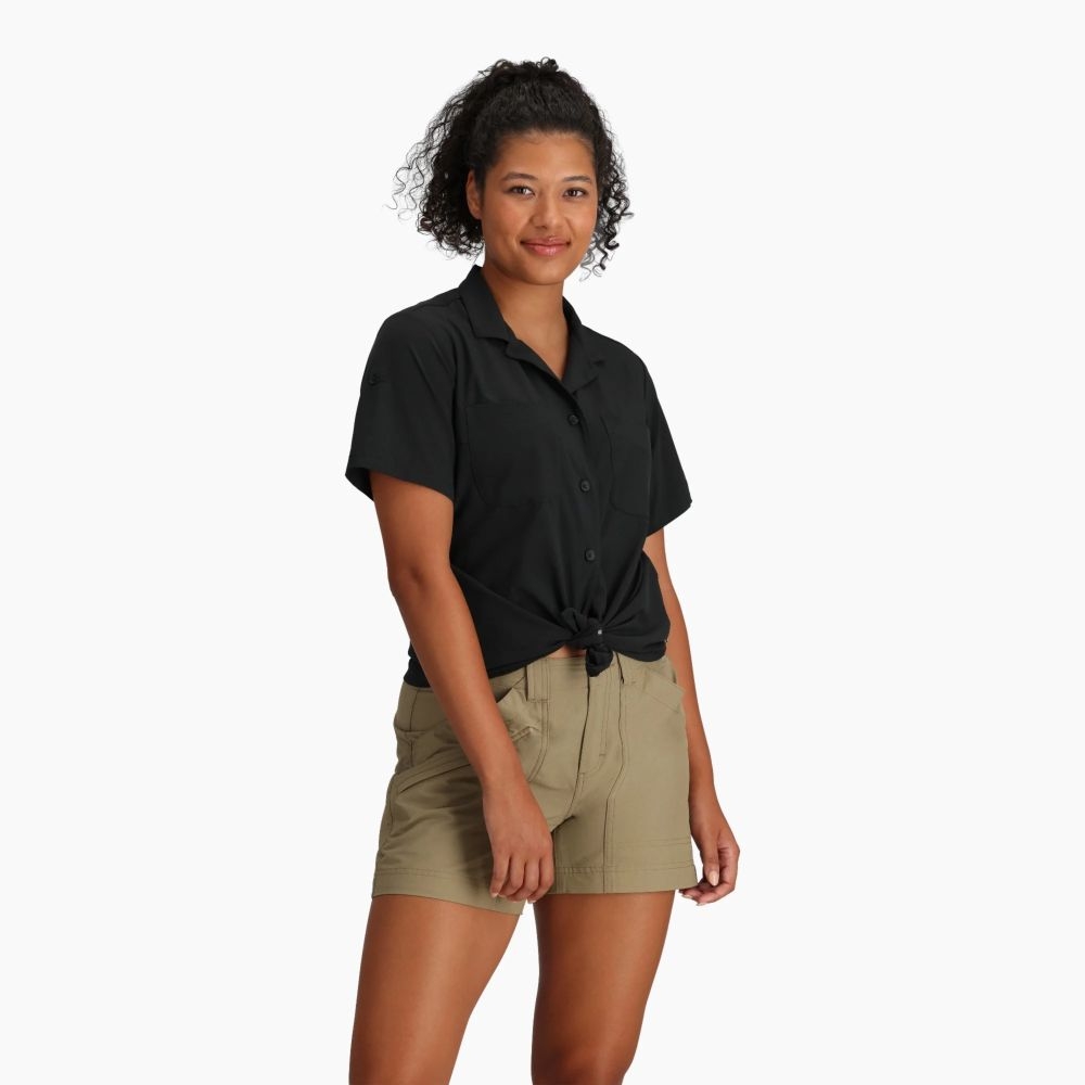 Royal Robbins Spotless Evolution Meadow Short Sleeve Women's Jet Black Y321009-37 shirts en tops online bestellen bij Kathmandu Outdoor & Travel