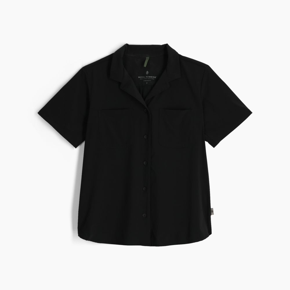 Royal Robbins Spotless Evolution Meadow Short Sleeve Women's Jet Black Y321009-37 shirts en tops online bestellen bij Kathmandu Outdoor & Travel