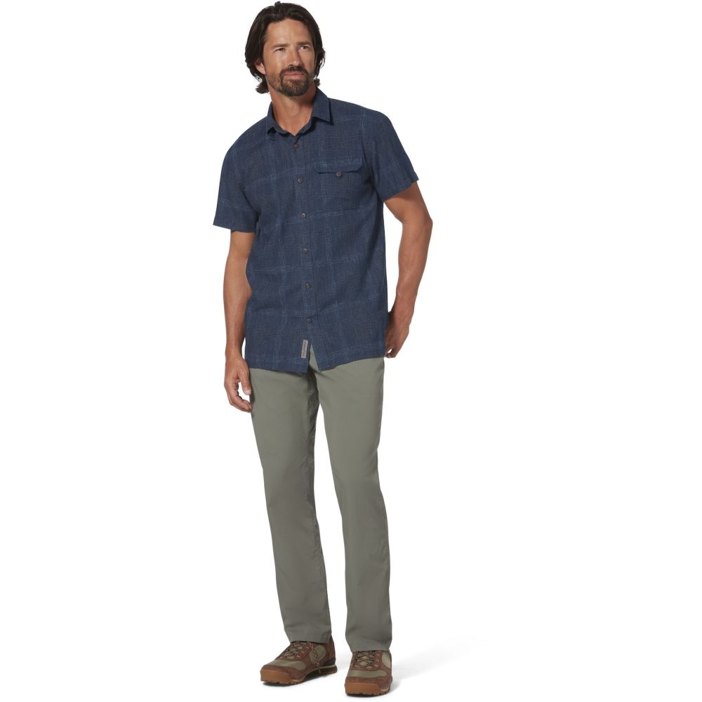 Royal Robbins Hempline Spaced S/S  Collins Blue Y721021-751 shirts en tops online bestellen bij Kathmandu Outdoor & Travel