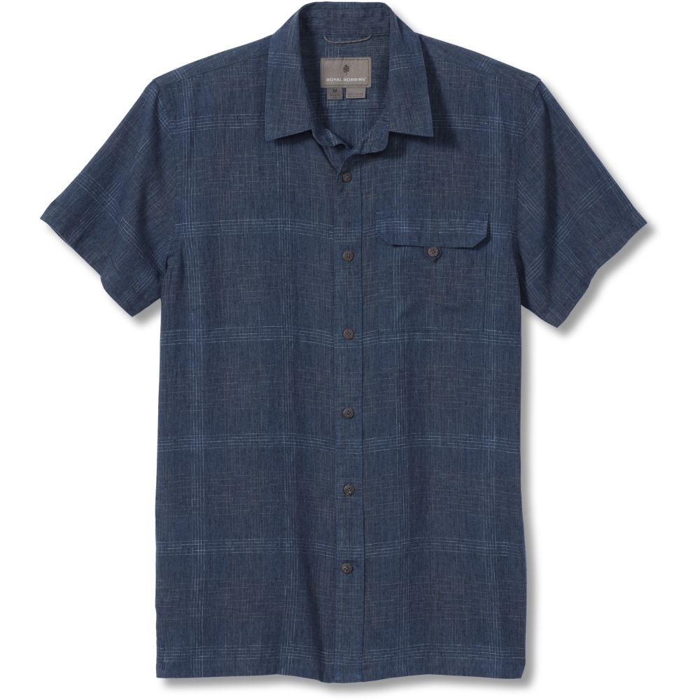 Royal Robbins Hempline Spaced S/S  Collins Blue Y721021-751 shirts en tops online bestellen bij Kathmandu Outdoor & Travel
