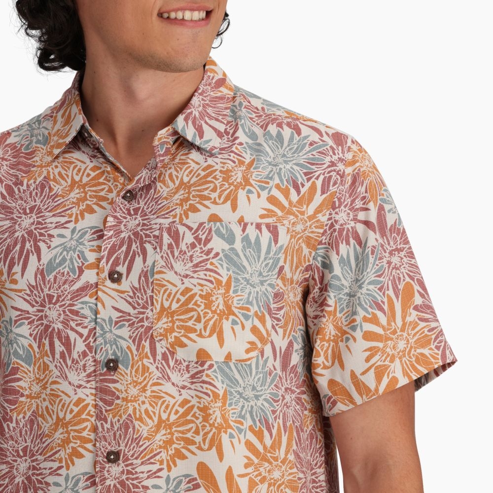 Royal Robbins Comino Leaf Short Sleeve  Baked Clay Bonsall Y721013-940 shirts en tops online bestellen bij Kathmandu Outdoor & Travel
