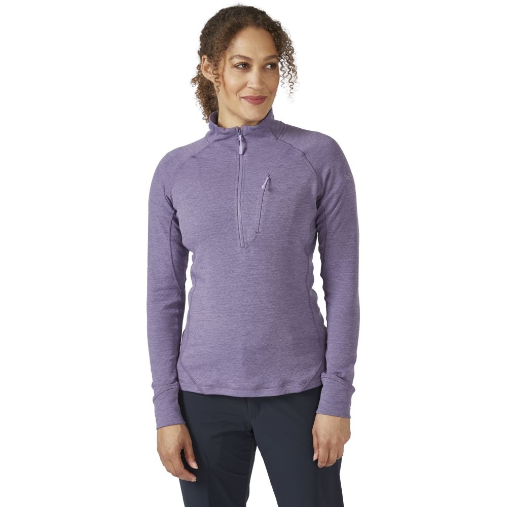 Rab Nexus Pull On Women's Purple Sage QFF-75-PSG fleeces en truien online bestellen bij Kathmandu Outdoor & Travel