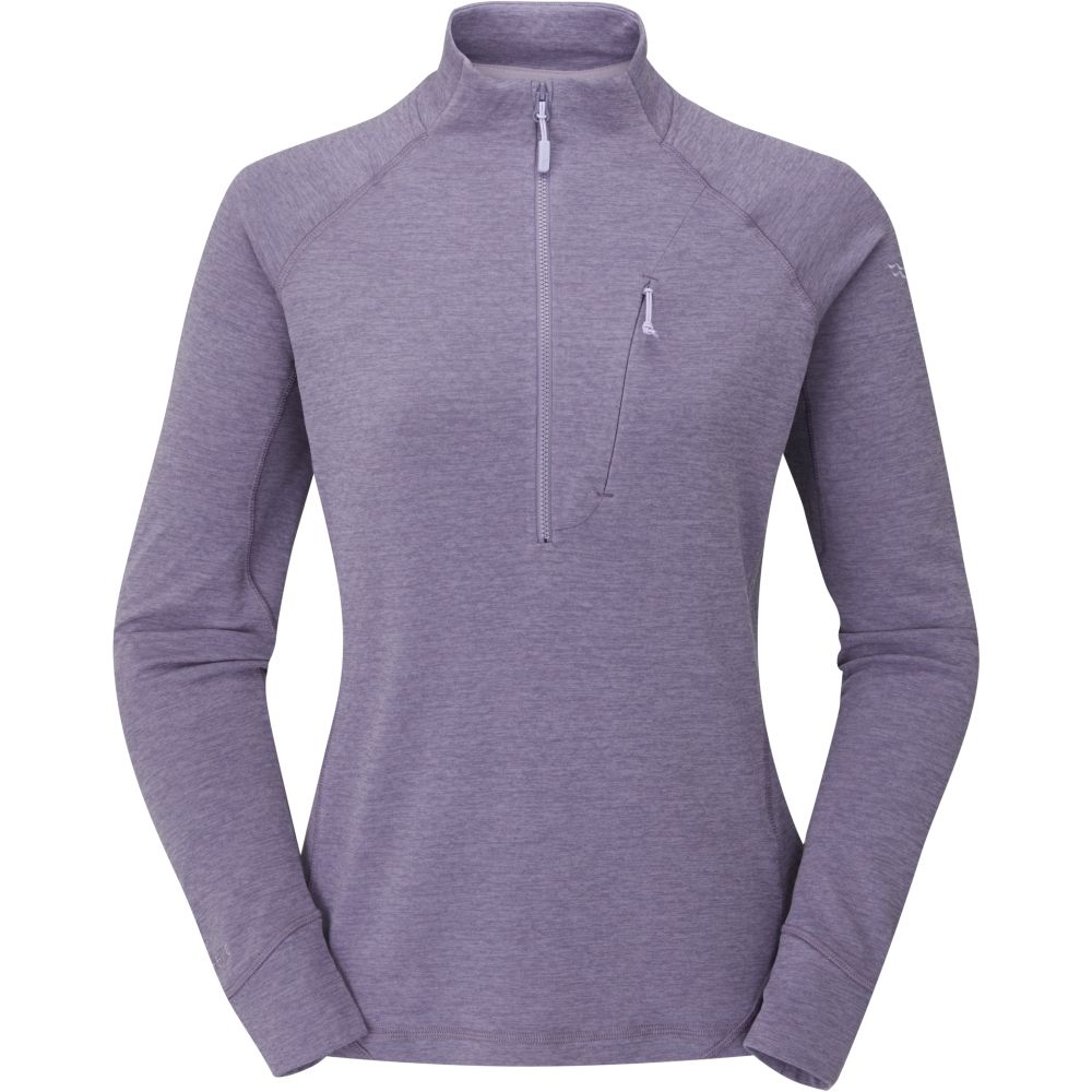 Rab Nexus Pull On Women's Purple Sage QFF-75-PSG fleeces en truien online bestellen bij Kathmandu Outdoor & Travel