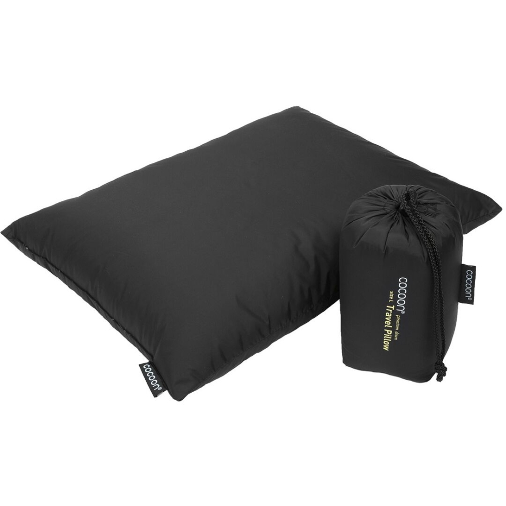 Cocoon Travel Down Pillow Large Charcoal CDP3 slaapzakken online bestellen bij Kathmandu Outdoor & Travel