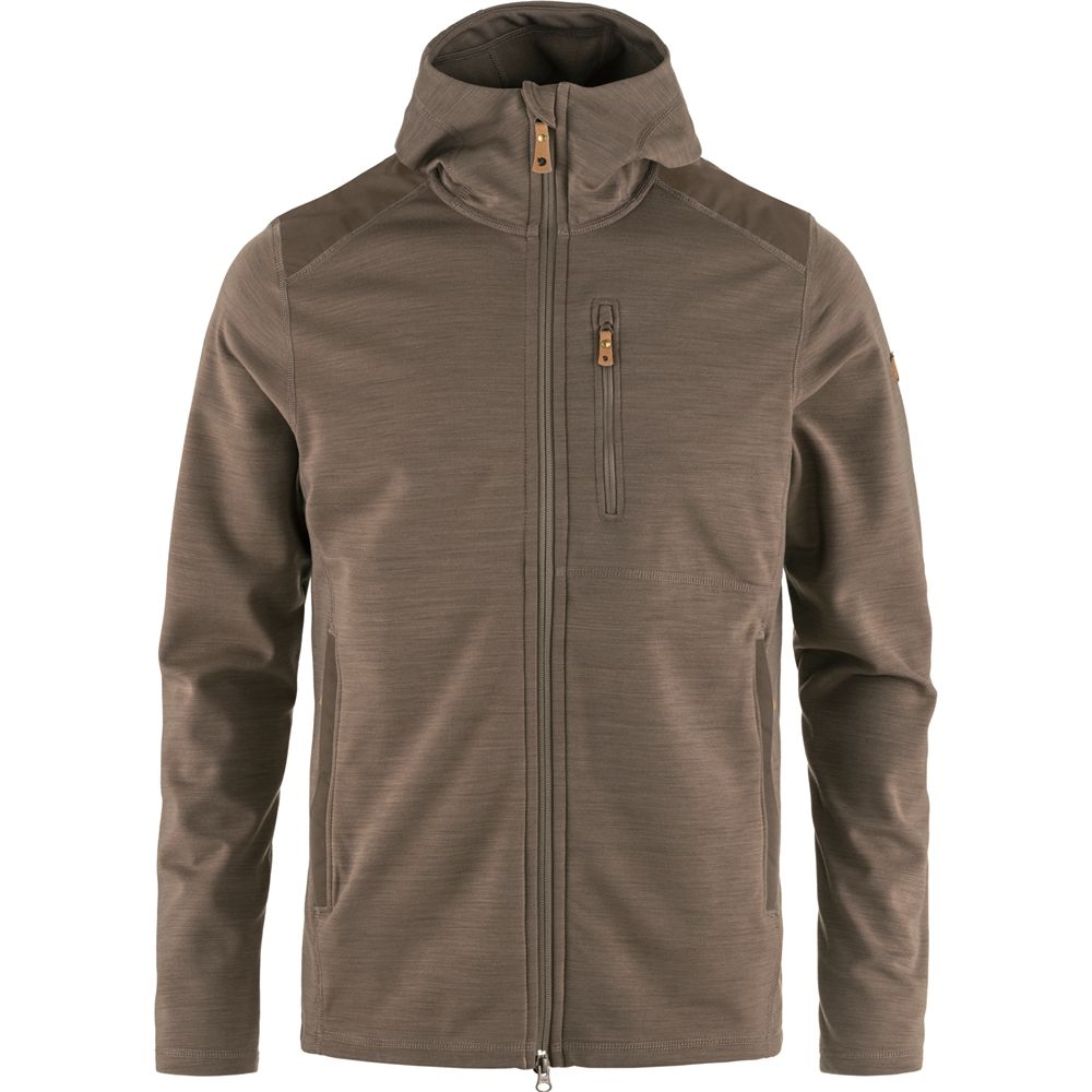Fjällräven Keb Fleece Hoodie Suede Brown 81479-244 fleeces en truien online bestellen bij Kathmandu Outdoor & Travel
