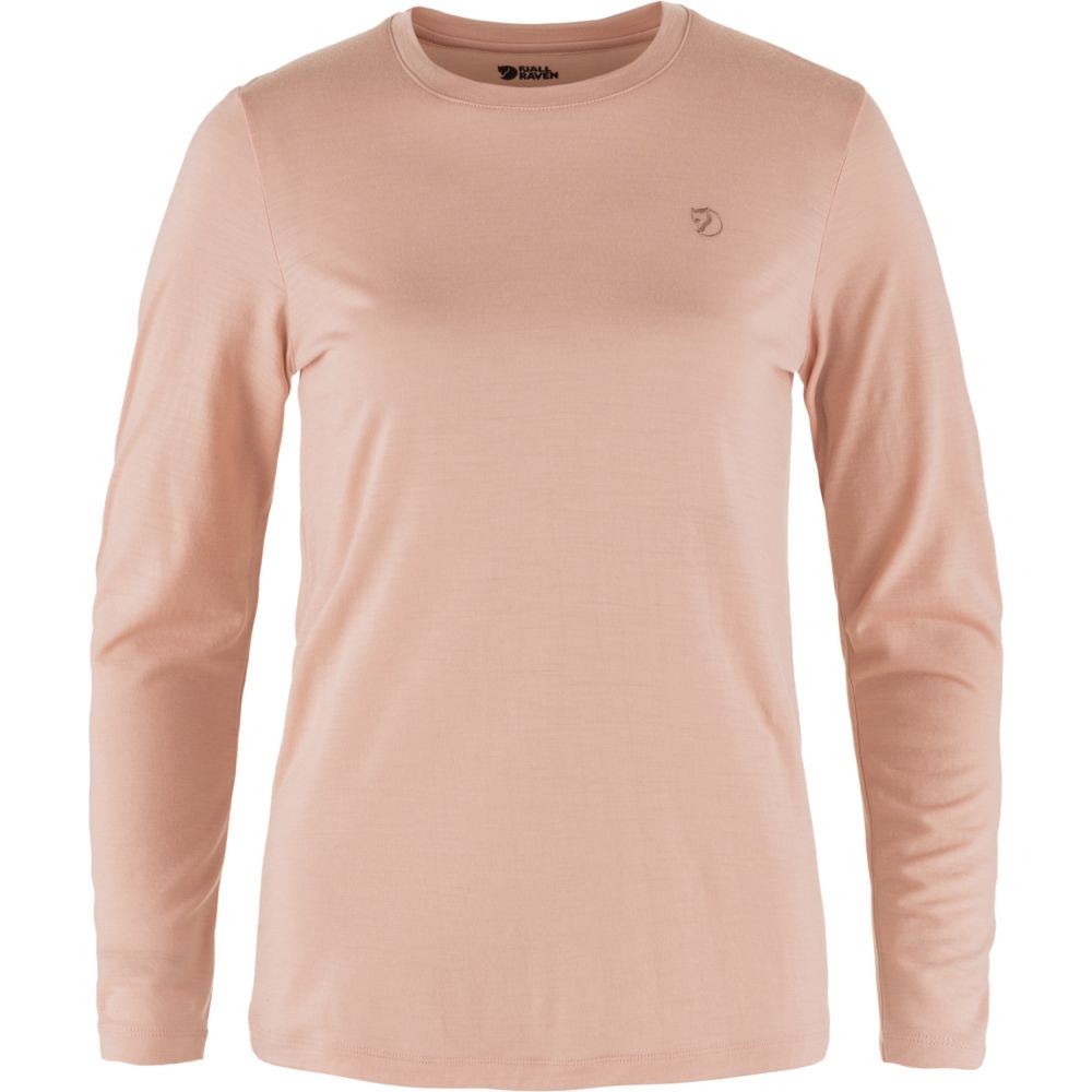 Fjällräven Abisko Wool Long Sleeve Women's Chalk Rose 84102-302 shirts en tops online bestellen bij Kathmandu Outdoor & Travel