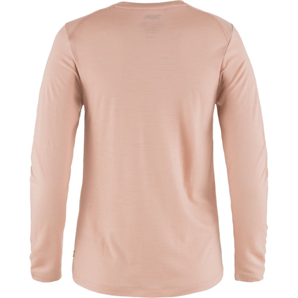 Fjällräven Abisko Wool Long Sleeve Women's Chalk Rose 84102-302 shirts en tops online bestellen bij Kathmandu Outdoor & Travel