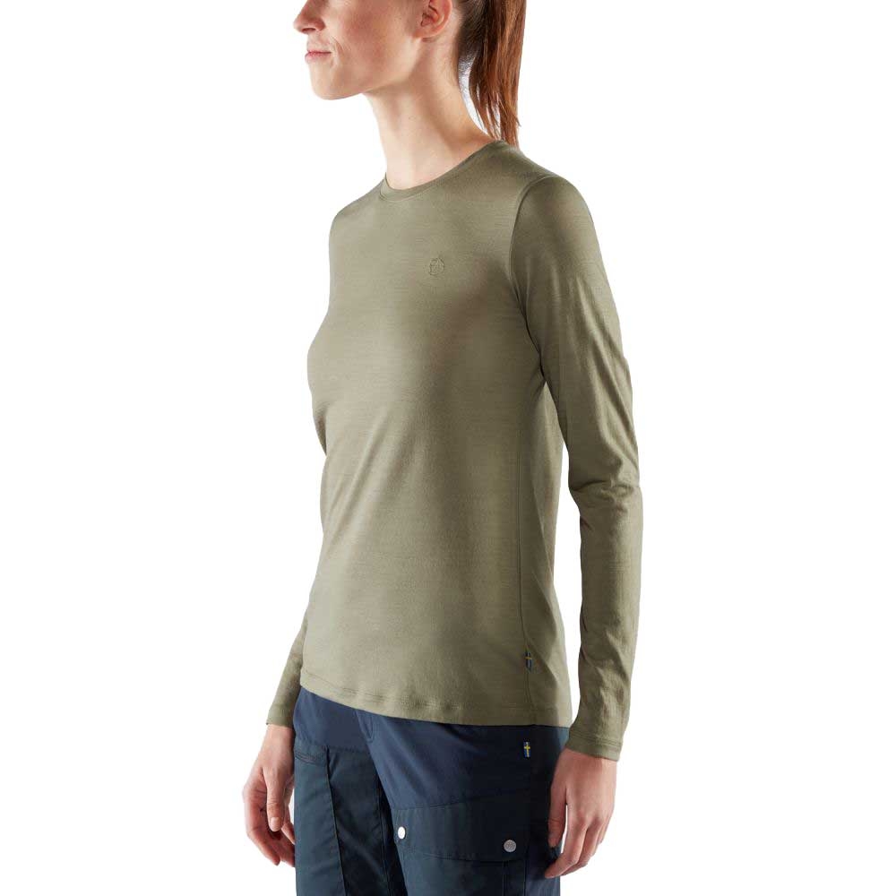 Fjällräven Abisko Wool Long Sleeve Women's Patina Green 84102-614 shirts en tops online bestellen bij Kathmandu Outdoor & Travel