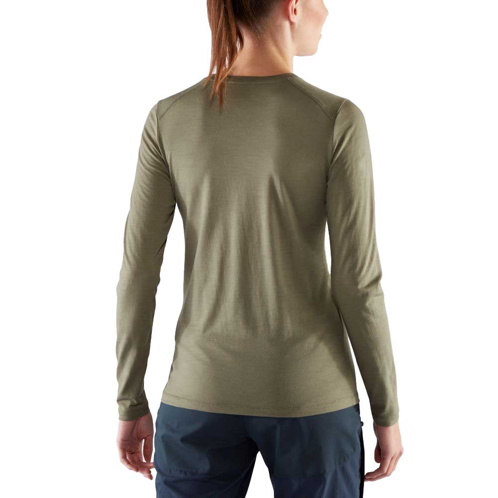 Fjällräven Abisko Wool Long Sleeve Women's Patina Green 84102-614 shirts en tops online bestellen bij Kathmandu Outdoor & Travel