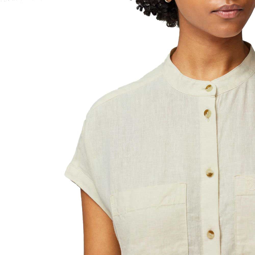 Fjällräven Övik Hemp Shirt Short Sleeve Women's Chalk White 14600160-113 shirts en tops online bestellen bij Kathmandu Outdoor & Travel