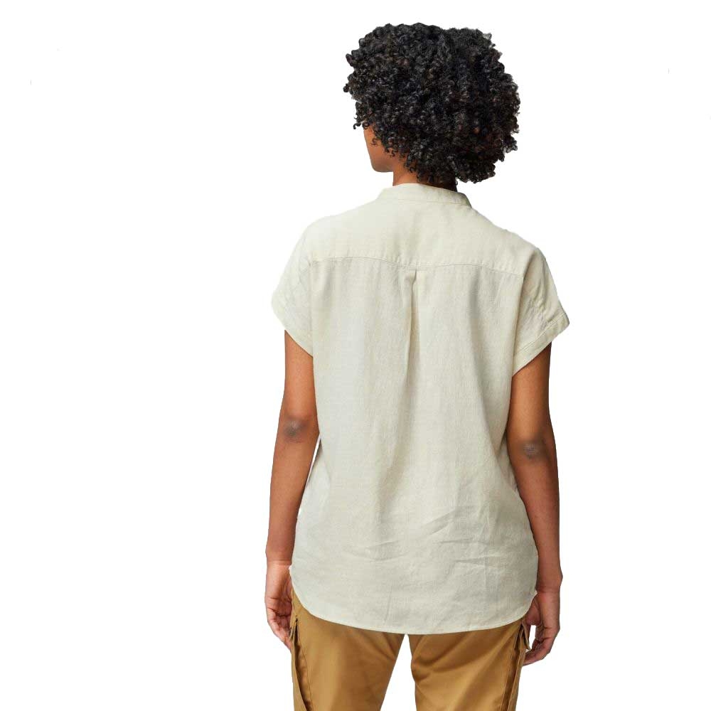 Fjällräven Övik Hemp Shirt Short Sleeve Women's Chalk White 14600160-113 shirts en tops online bestellen bij Kathmandu Outdoor & Travel