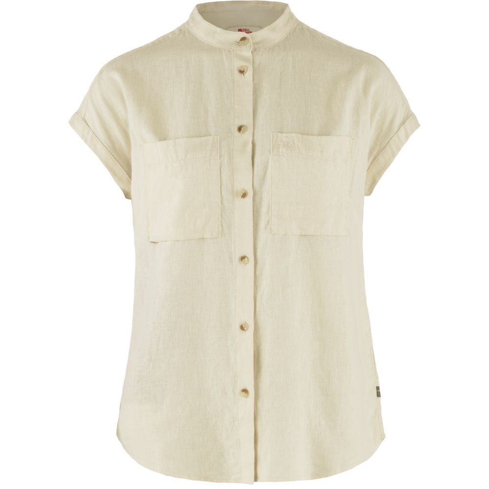 Fjällräven Övik Hemp Shirt Short Sleeve Women's Chalk White 14600160-113 shirts en tops online bestellen bij Kathmandu Outdoor & Travel