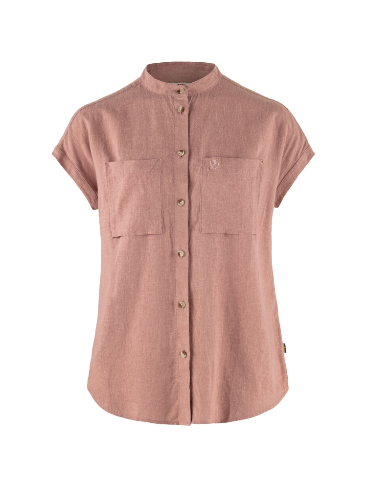 Fjällräven Övik Hemp Shirt Short Sleeve Women's Dusty Rose 14600160-300 shirts en tops online bestellen bij Kathmandu Outdoor & Travel