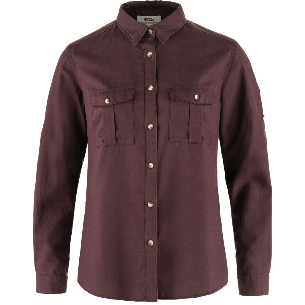 Fjällräven Övik Travel Shirt Long Sleeve Women's Port 89843-357 shirts en tops online bestellen bij Kathmandu Outdoor & Travel