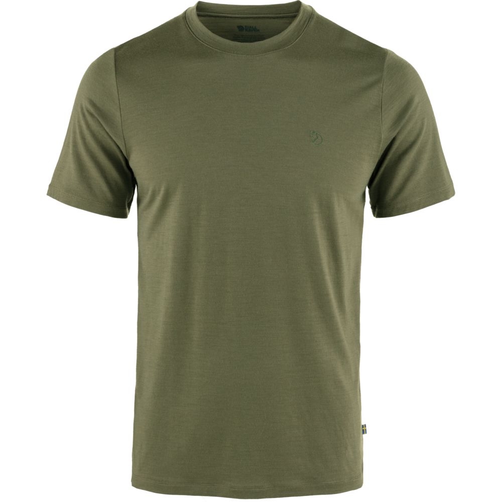 Fjällräven Abisko Wool Short Sleeve Laurel Green 87193-625 shirts en tops online bestellen bij Kathmandu Outdoor & Travel