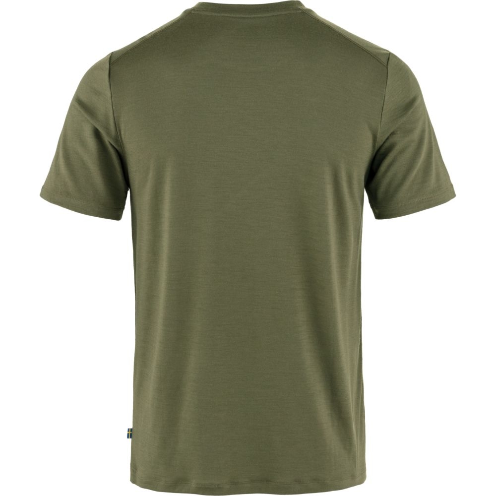 Fjällräven Abisko Wool Short Sleeve Laurel Green 87193-625 shirts en tops online bestellen bij Kathmandu Outdoor & Travel