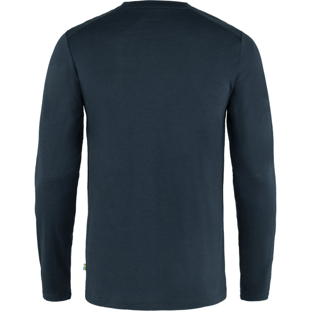 Fjällräven Abisko Wool Long Sleeve Dark Navy 87194-555 shirts en tops online bestellen bij Kathmandu Outdoor & Travel