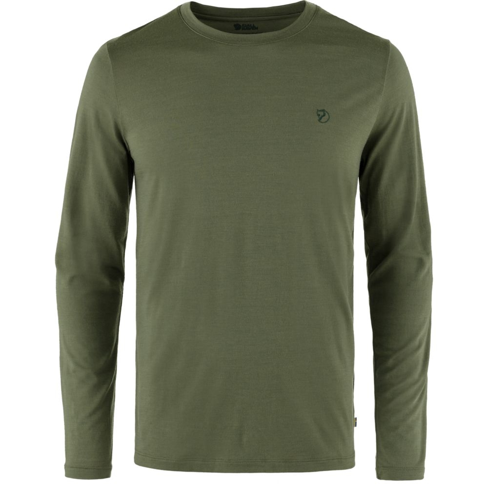 Fjällräven Abisko Wool Long Sleeve Laurel Green 87194-625 shirts en tops online bestellen bij Kathmandu Outdoor & Travel