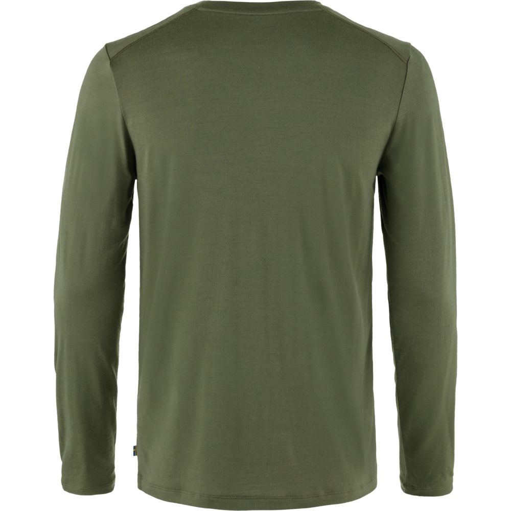 Fjällräven Abisko Wool Long Sleeve Laurel Green 87194-625 shirts en tops online bestellen bij Kathmandu Outdoor & Travel