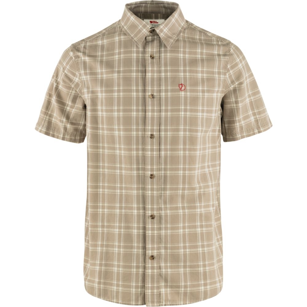 Fjällräven Övik Lite Shirt Short Sleeve Fossil-Chalk Rose 87038-118-302 shirts en tops online bestellen bij Kathmandu Outdoor & Travel