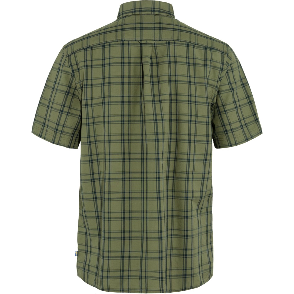 Fjällräven Övik Lite Shirt Short Sleeve Green-Dark Navy 87038-620-555 shirts en tops online bestellen bij Kathmandu Outdoor & Travel