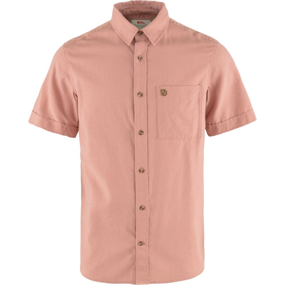 Fjällräven Övik Travel Shirt Short Sleeve Dusty Rose 87039-300 shirts en tops online bestellen bij Kathmandu Outdoor & Travel