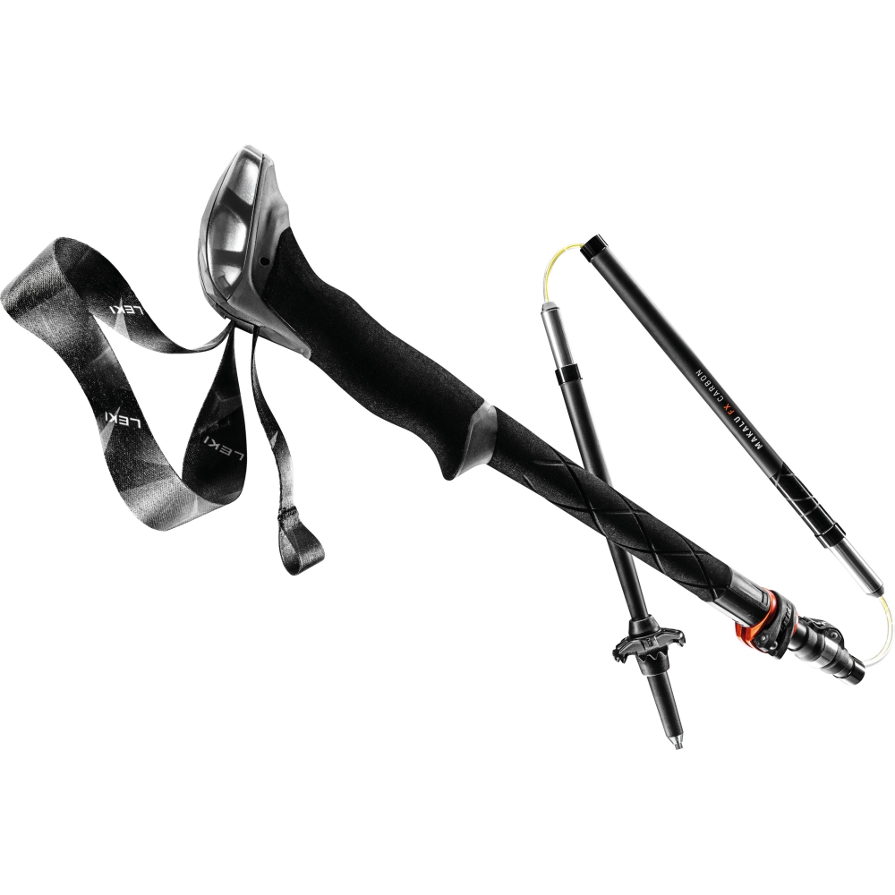Leki Makalu FX Carbon Black/Orange/Natural-Carbon LT65220621 wandelstokken en gamaschen online bestellen bij Kathmandu Outdoor & Travel