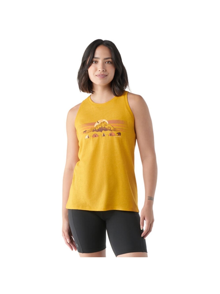 Smartwool Mountain Moon Graphic Tank Women's Honey Gold SW002386K111 shirts en tops online bestellen bij Kathmandu Outdoor & Travel