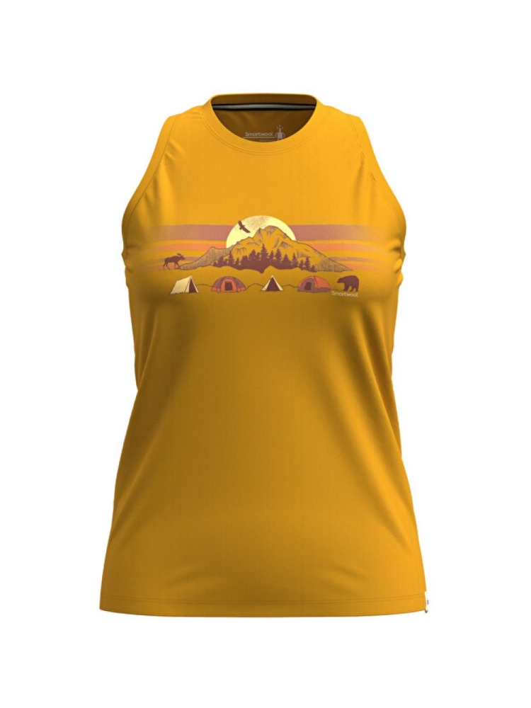 Smartwool Mountain Moon Graphic Tank Women's Honey Gold SW002386K111 shirts en tops online bestellen bij Kathmandu Outdoor & Travel