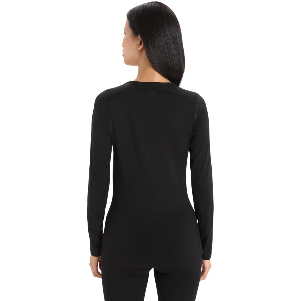 Icebreaker 200 oasis Long Sleeve Scoop Women's Black 104378-0011 onderkleding/thermokleding online bestellen bij Kathmandu Outdoor & Travel