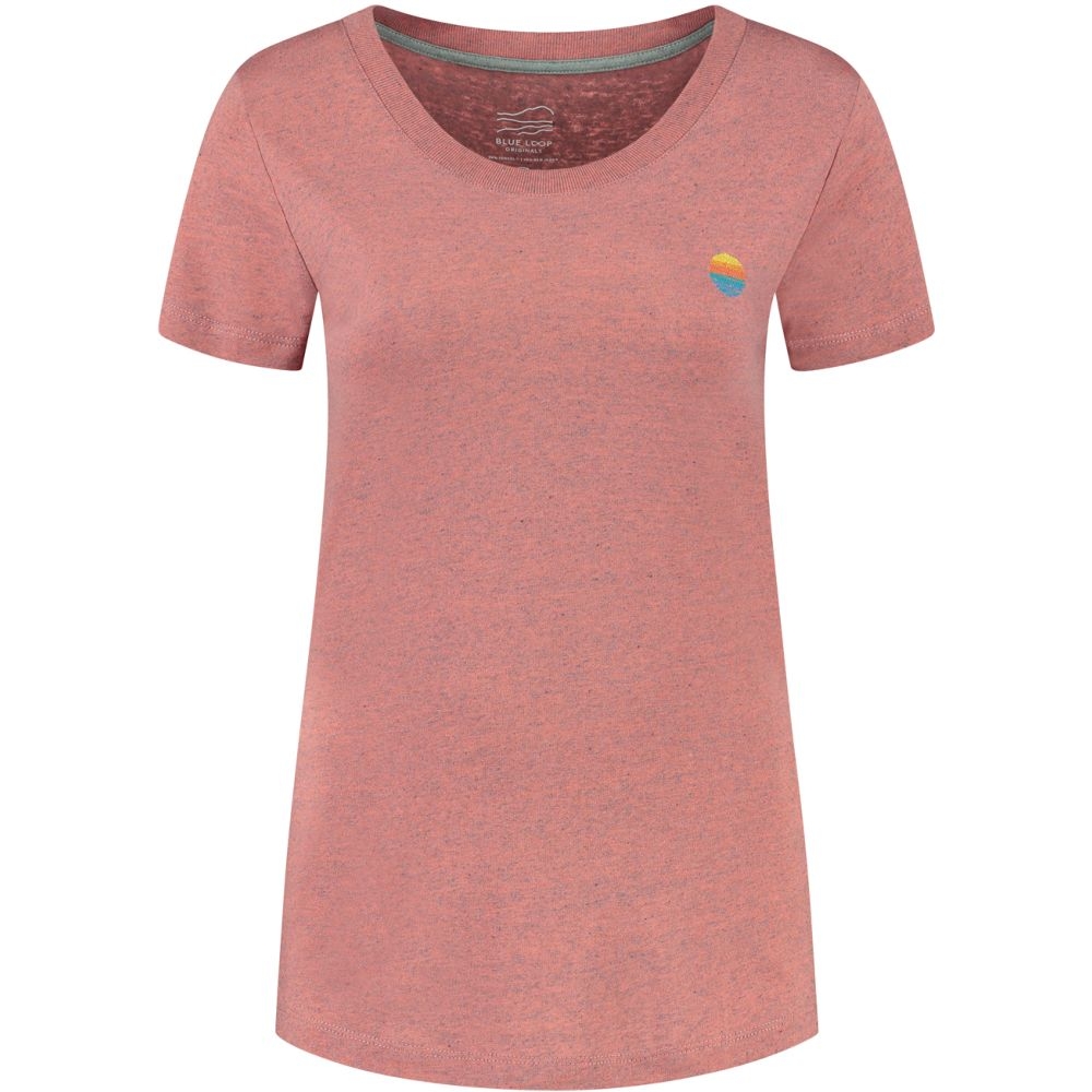 Blue Loop Originals Denimcel Sunset T-shirt Women's Salmon W-DST002-24-B231 shirts en tops online bestellen bij Kathmandu Outdoor & Travel