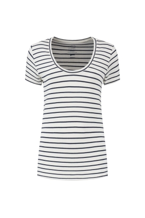 Blue Loop Originals  Refibra Breton Stripe T-shirt Women's White/ Light Blue