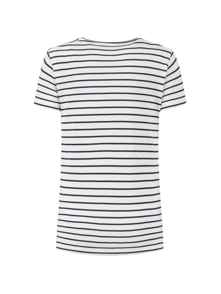 Blue Loop Originals Refibra Breton Stripe T-shirt Women's White/ Light Blue W-DBT002-24-B118 shirts en tops online bestellen bij Kathmandu Outdoor & Travel