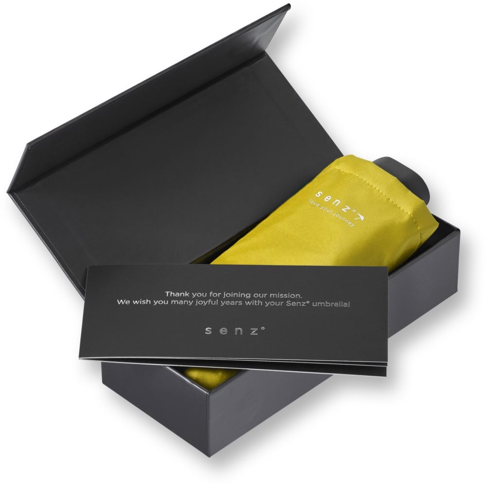 Senz Micro foldable storm umbrella  Super Lemon SZ 1010-0340 reisaccessoires online bestellen bij Kathmandu Outdoor & Travel