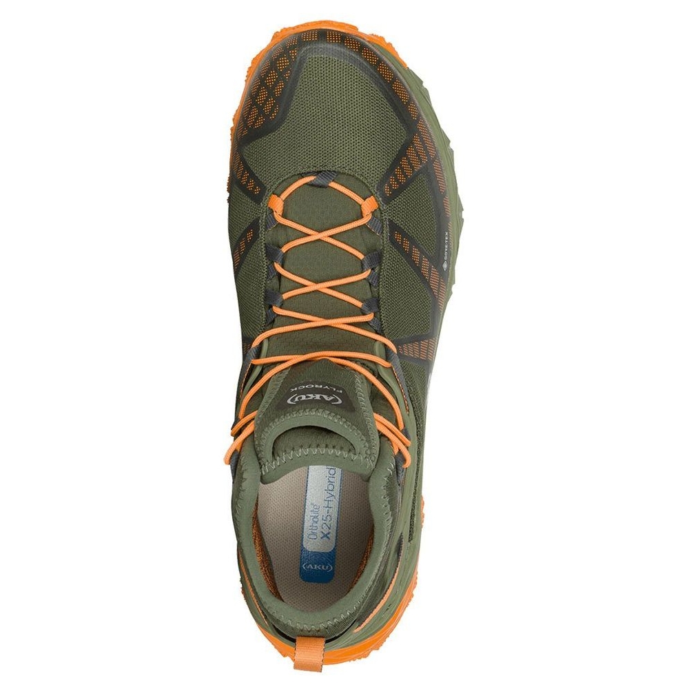 AKU Flyrock Mid GTX Military Green/Orange 695-486 wandelschoenen heren online bestellen bij Kathmandu Outdoor & Travel