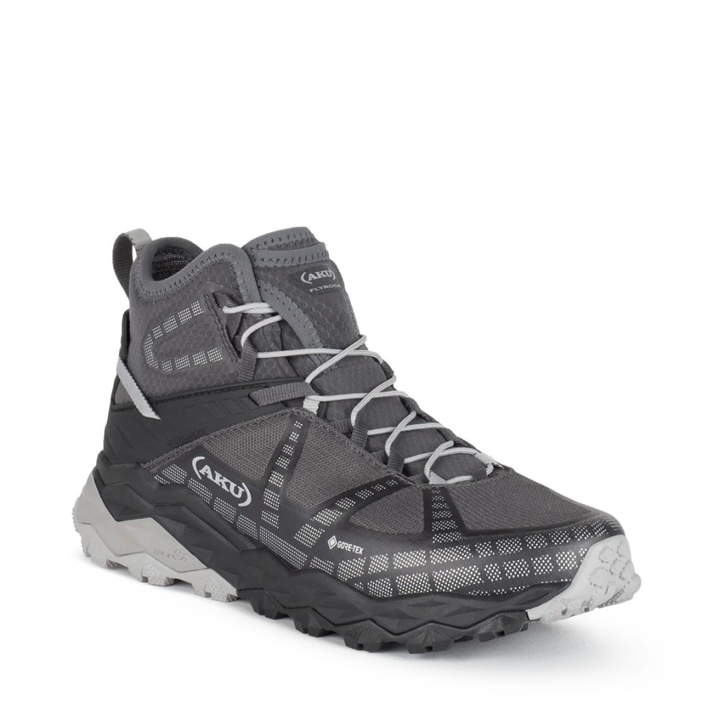 AKU Flyrock Mid GTX Women's Black/Silver 697-632 wandelschoenen dames online bestellen bij Kathmandu Outdoor & Travel