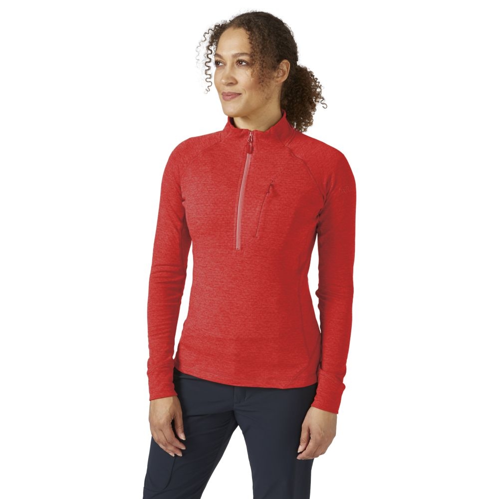 Rab Nexus Pull On Women's Red Grapefruit QFF-75-RGP fleeces en truien online bestellen bij Kathmandu Outdoor & Travel