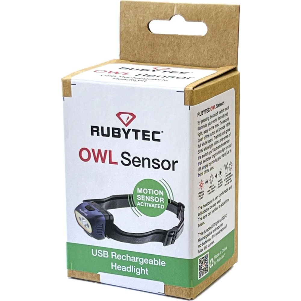 Rubytec Owl Sensor USB rechargeable Headlight Blue  RU43365 verlichting online bestellen bij Kathmandu Outdoor & Travel