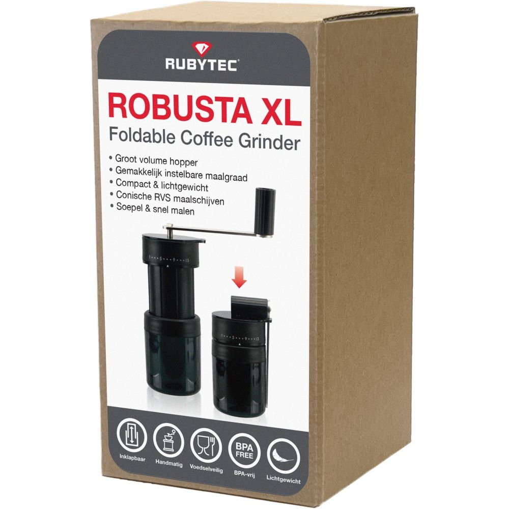 Rubytec Robusta XL Foldable Coffee Grinder  Black RU52910 koken online bestellen bij Kathmandu Outdoor & Travel