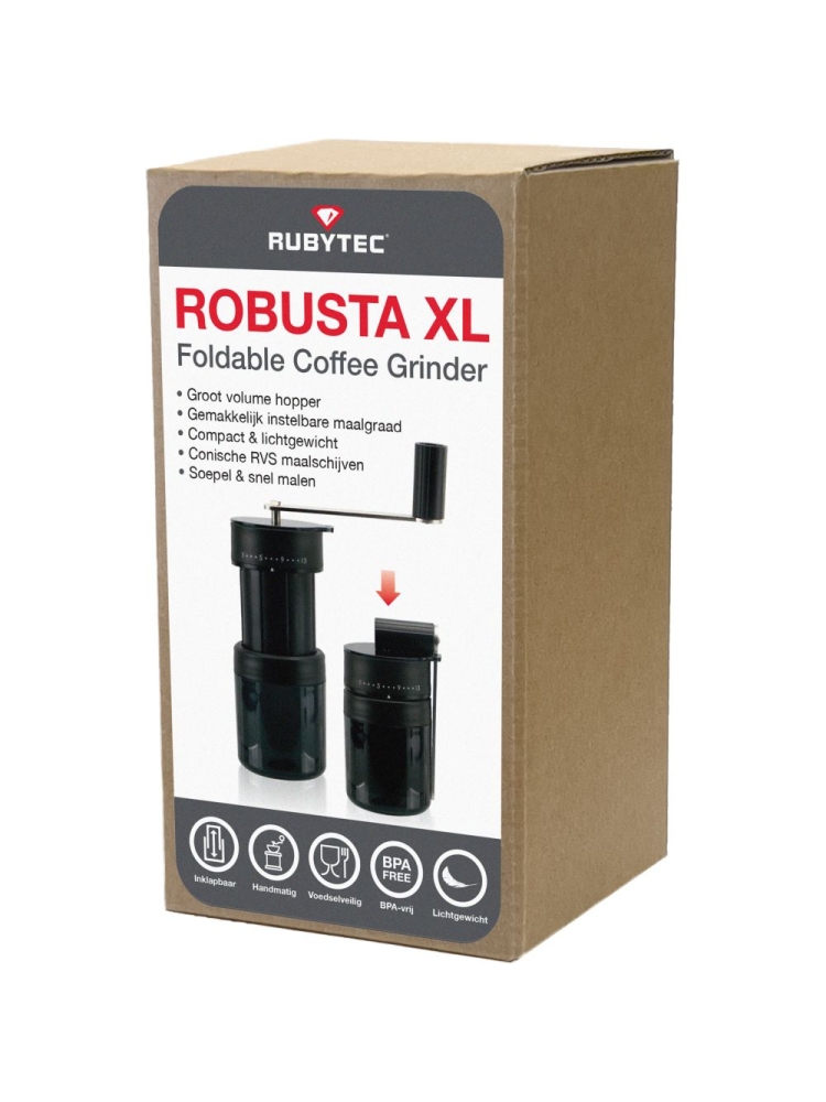Rubytec Robusta XL Foldable Coffee Grinder  Black RU52910 koken online bestellen bij Kathmandu Outdoor & Travel