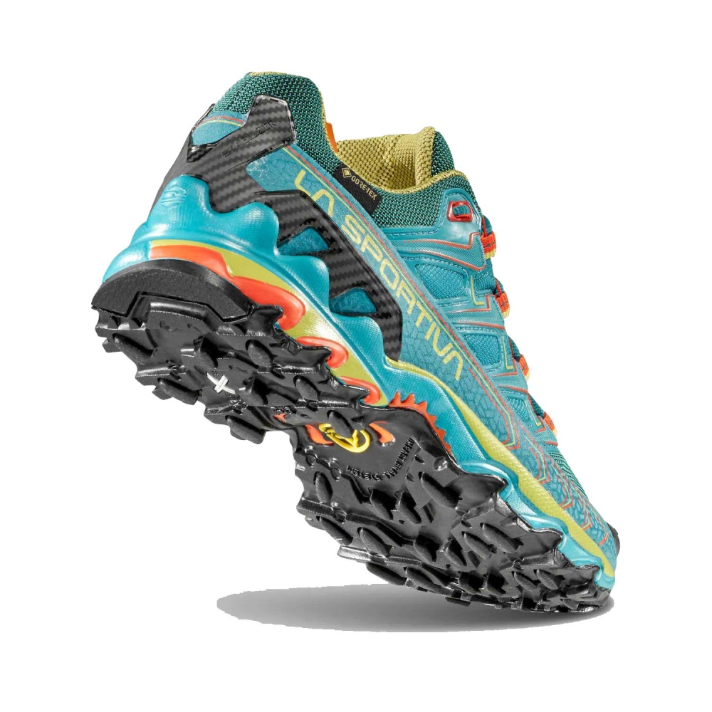 La Sportiva Ultra Raptor II Woman Gtx  Lagoon/Green Banana ZFHS056-B38E28 wandelschoenen dames online bestellen bij Kathmandu Outdoor & Travel