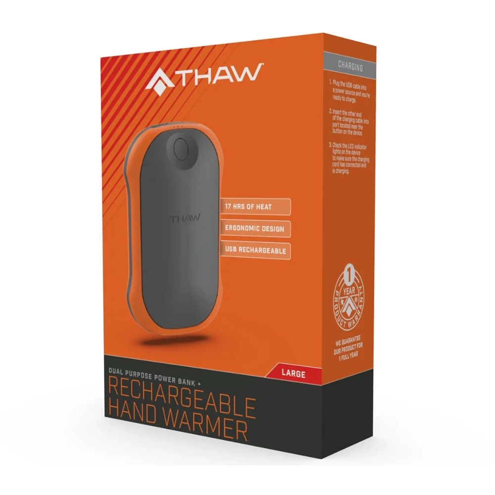 Thaw Thaw Handwarmer Oplaadbaar 10000mAh Oranje THA-HND-0013-G gadgets en handigheden online bestellen bij Kathmandu Outdoor & Travel