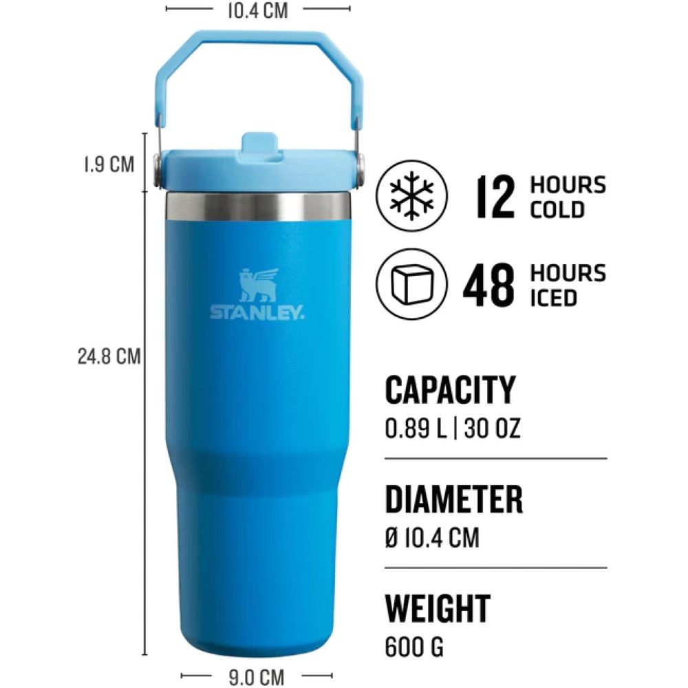 Stanley The IceFlow Flip Straw Tumbler 0,89L Azure 10-09993-313 drinkflessen en thermosflessen online bestellen bij Kathmandu Outdoor & Travel