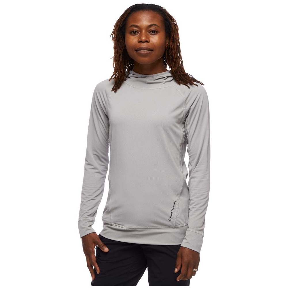 Black Diamond Alpenglow Hoody Women's Pewter AP752080-1016 shirts en tops online bestellen bij Kathmandu Outdoor & Travel