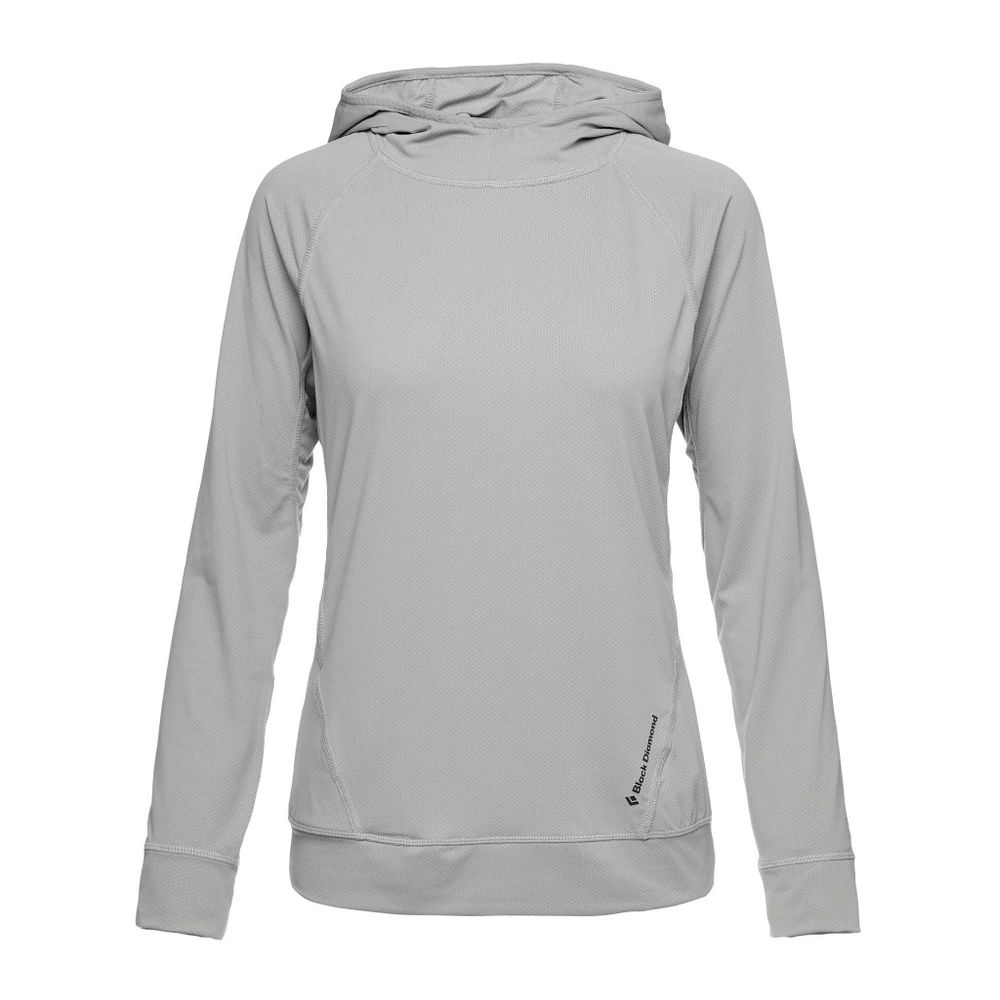 Black Diamond Alpenglow Hoody Women's Pewter AP752080-1016 shirts en tops online bestellen bij Kathmandu Outdoor & Travel