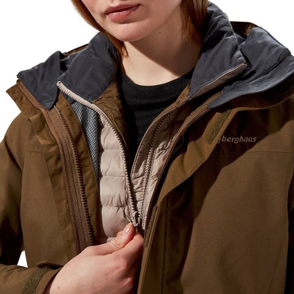 Berghaus Hillwalker 2.0 HL 3in1 Jacket Women's BARK 4-A001869-BC7 jassen online bestellen bij Kathmandu Outdoor & Travel